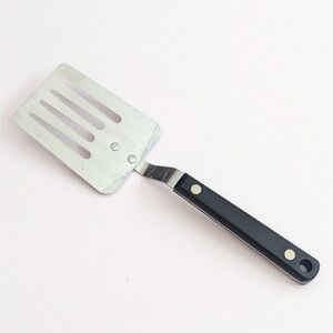 Vintage Ekco Flint Stainless USA 9.5" SHORT HANDLE Slotted Spatula Flipper